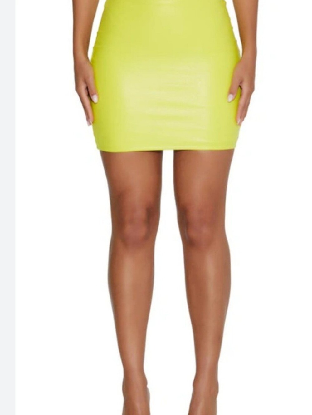naked wardrobe Neon Lime Bodycon Mini Skirt